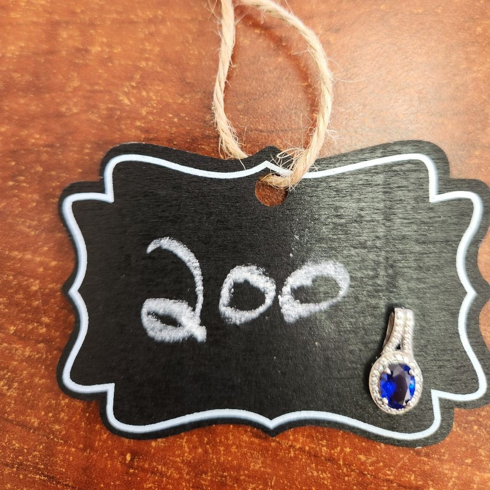 Elegant Sterling Silver Blue Pendant For A Necklace Chain Not Included - Picture 5 of 5
